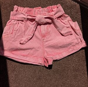 Urban Outfitters Pink Paperbag Waist Shorts BDG Women's Medium